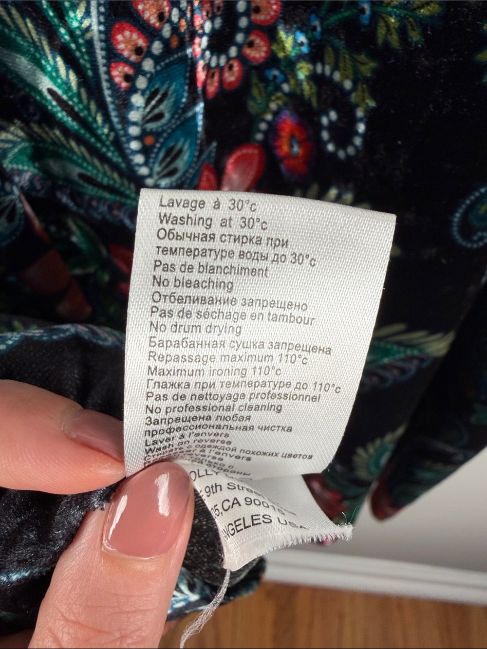 Molly Bracken Whimsical Dark Cottagecore Floral Paisley Black Velvet Dress - Picture 9 of 9